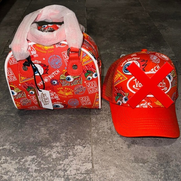 Von Dutch Jax Orange Bowling Bag - Picture 1 of 2